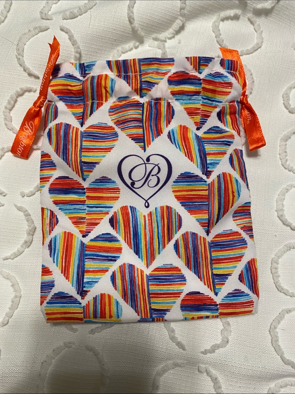 Brighton Rainbow Heart Drawstring Jewelry Bag